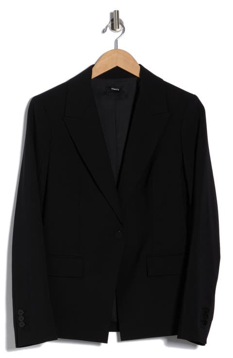 Angled Stretch Wool Blazer