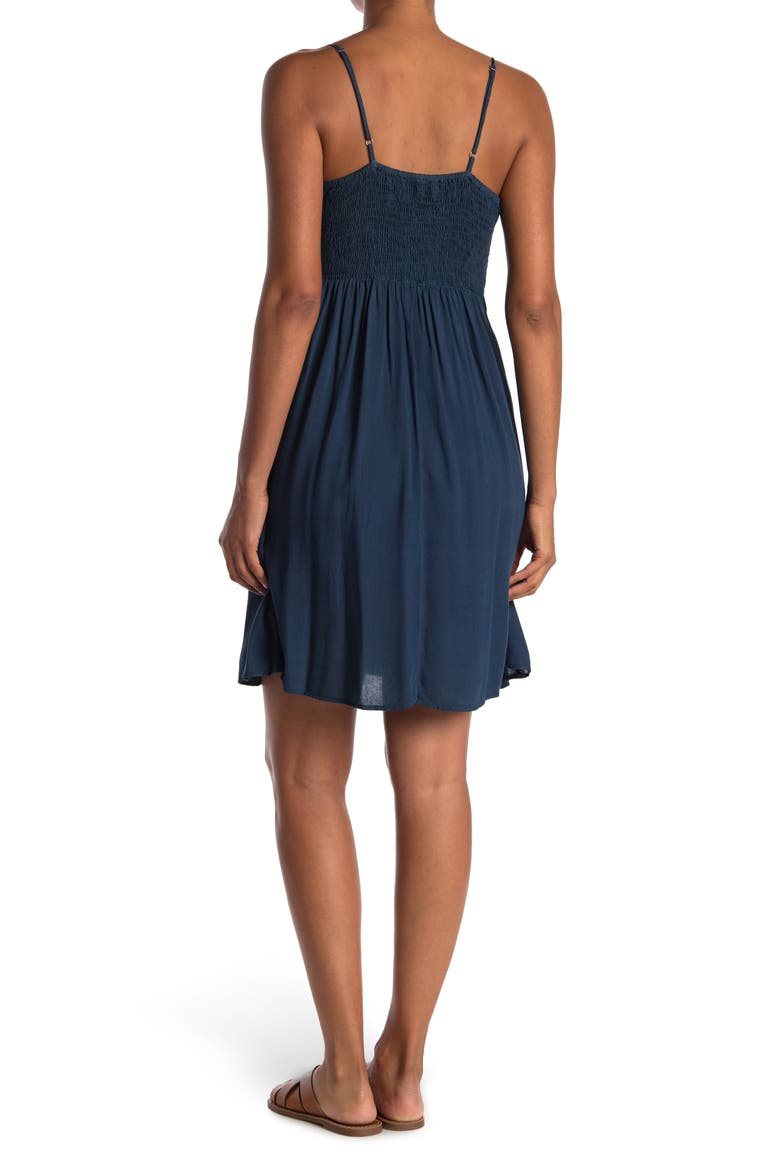 Front Tie Keyhole Cover-Up Dress, Alternate, color, BLUE
