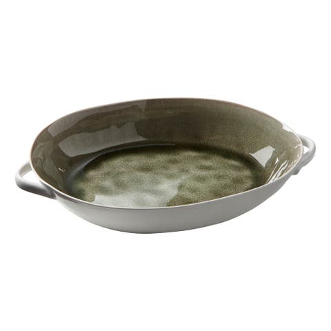 Riverstone Green Porcelain Serving Bowl for Holiday Gatherings