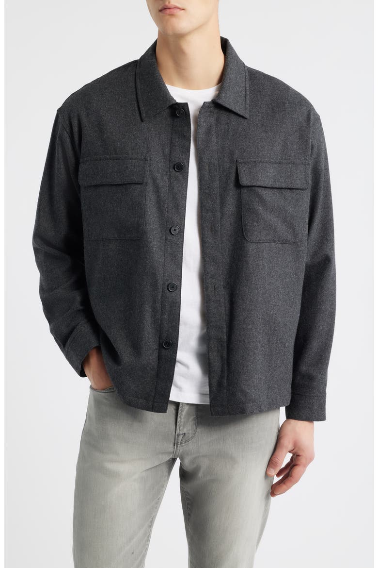 Wool Blend Overshirt, Main, color, GREY MELANGE