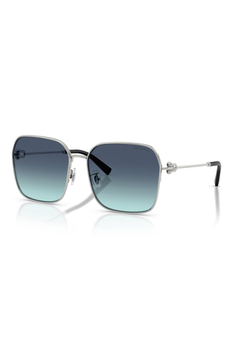 60mm Gradient Square Sunglasses, Alternate, color, SILVER/ AZURE GRADIENT BLUE