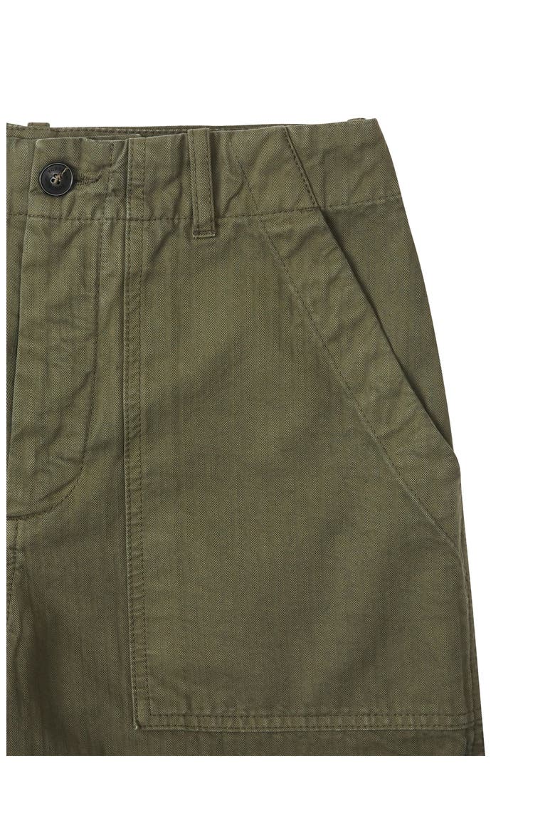 Jimt Herringbone Cotton Fatigue Shorts, Alternate, color, GREEN