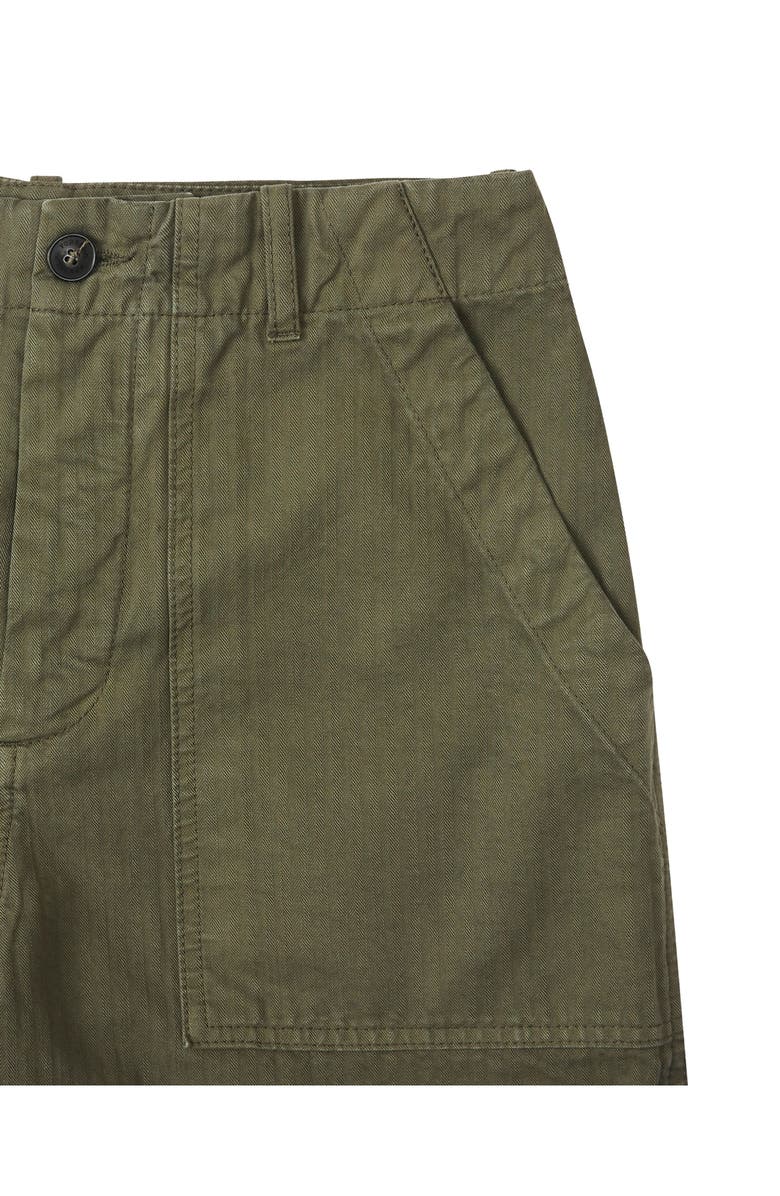 Fortela Jimt Herringbone Cotton Fatigue Shorts, Alternate, color, Green