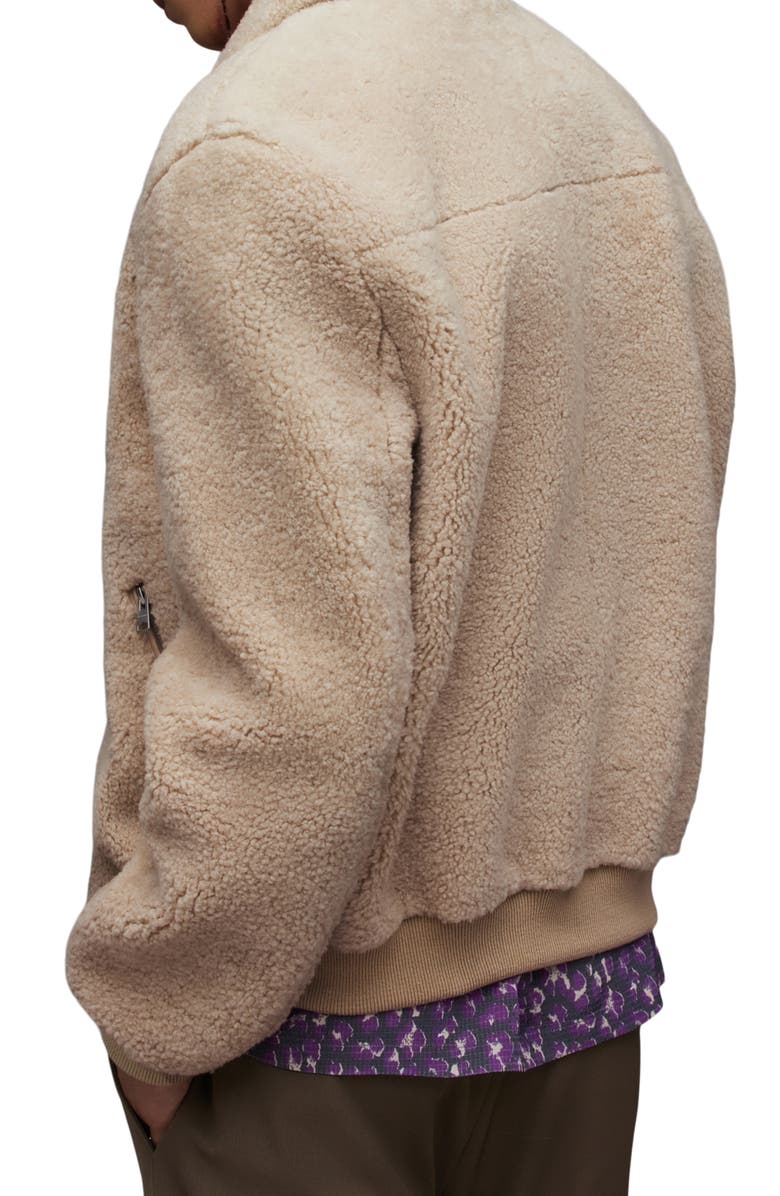 AllSaints Charlie Genuine Shearling Zip Jacket, Alternate, color, 