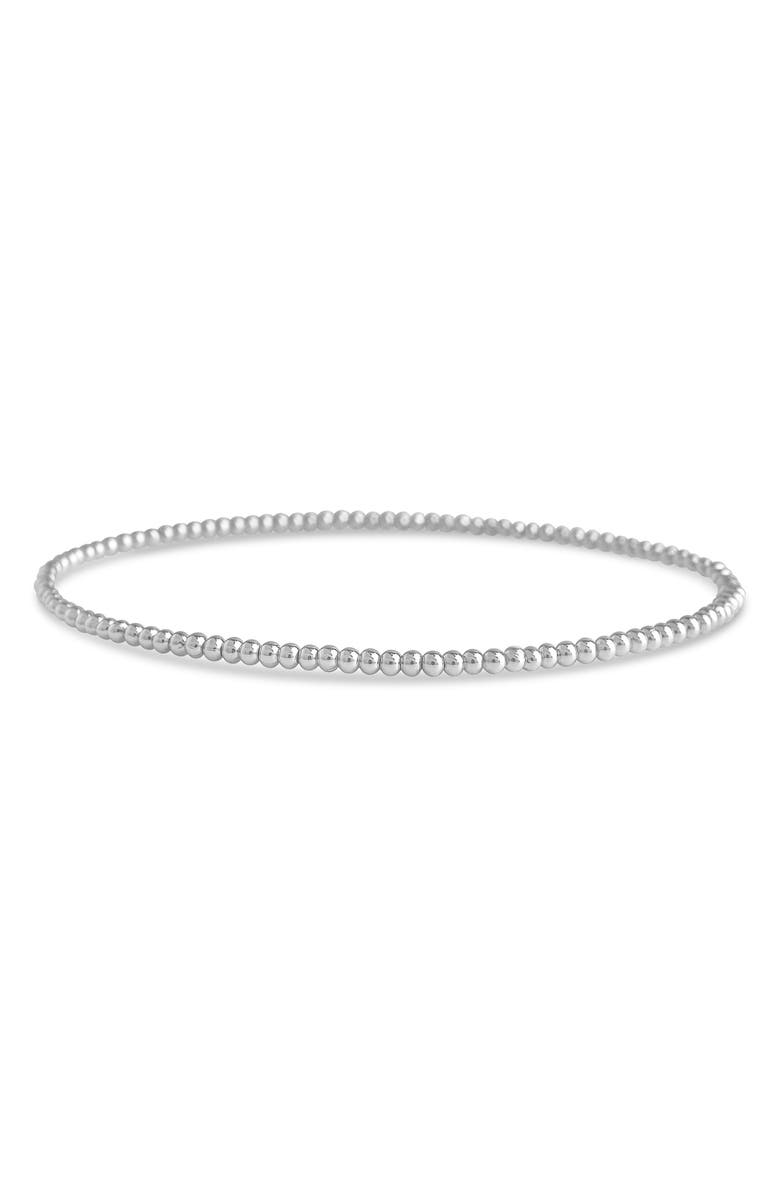 Sterling Forever Beaded Stretch Bracelet, Main, color, Silver