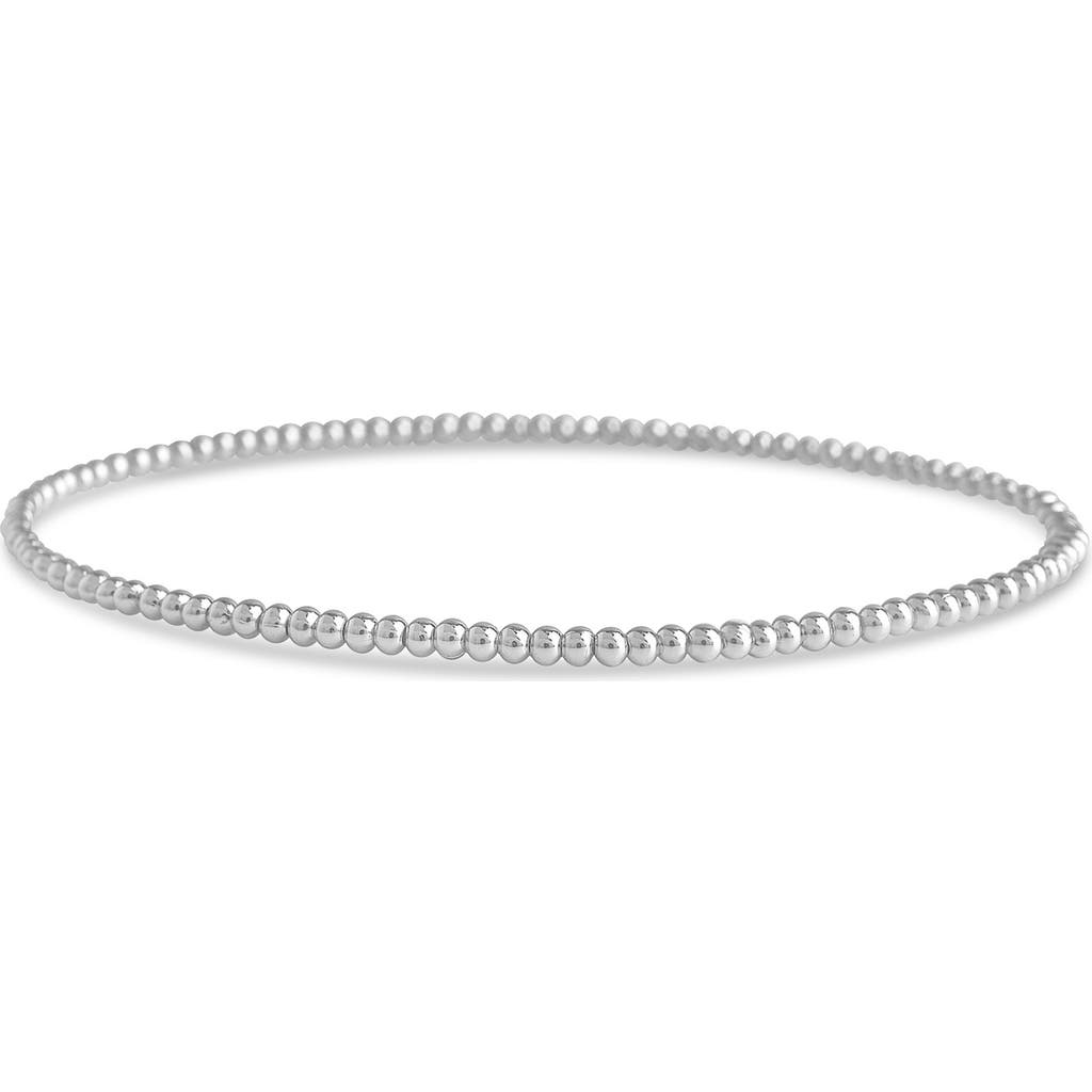 Sterling Forever Beaded Stretch Bracelet In Silver