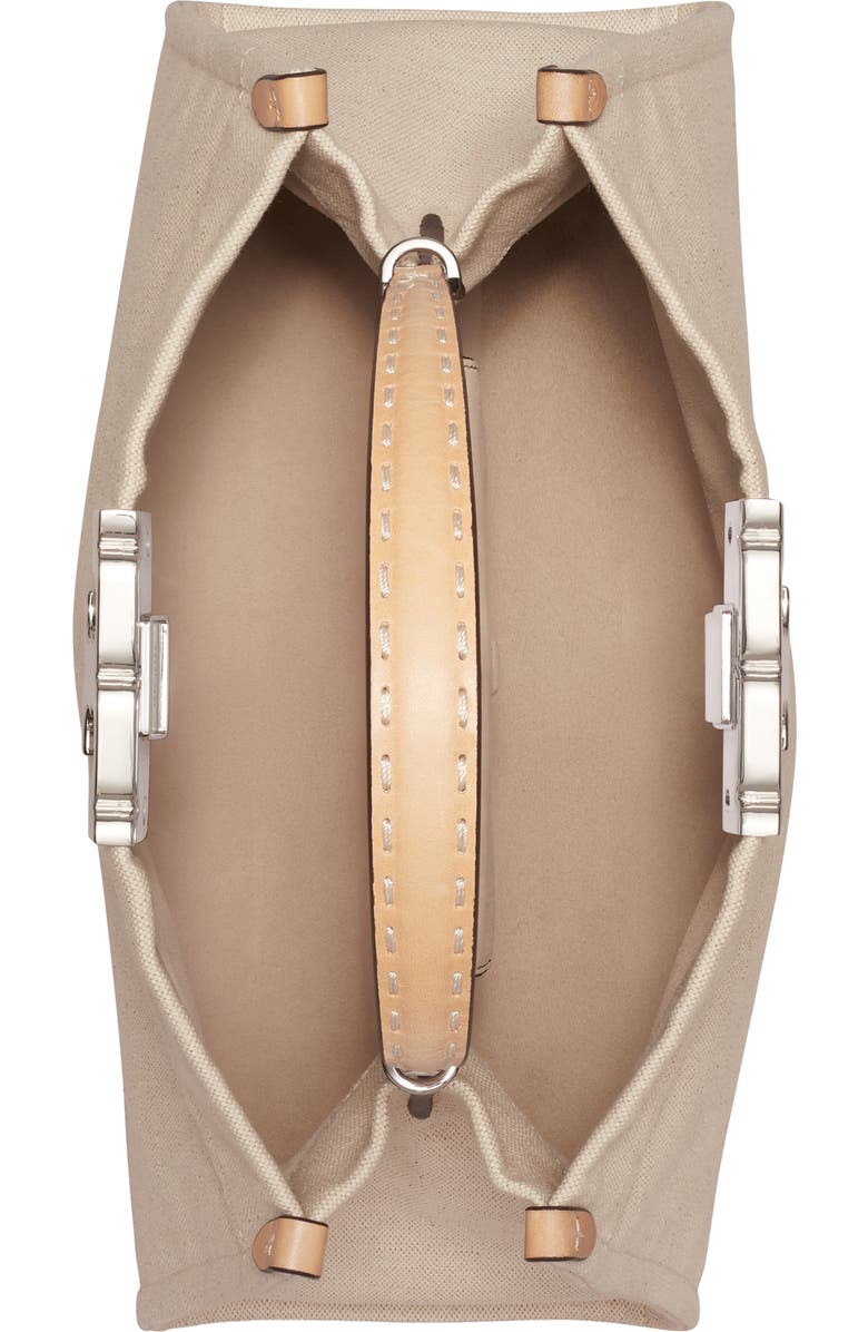 Tory Burch Mini Eleanor Canvas Satchel, Alternate, color, Natural