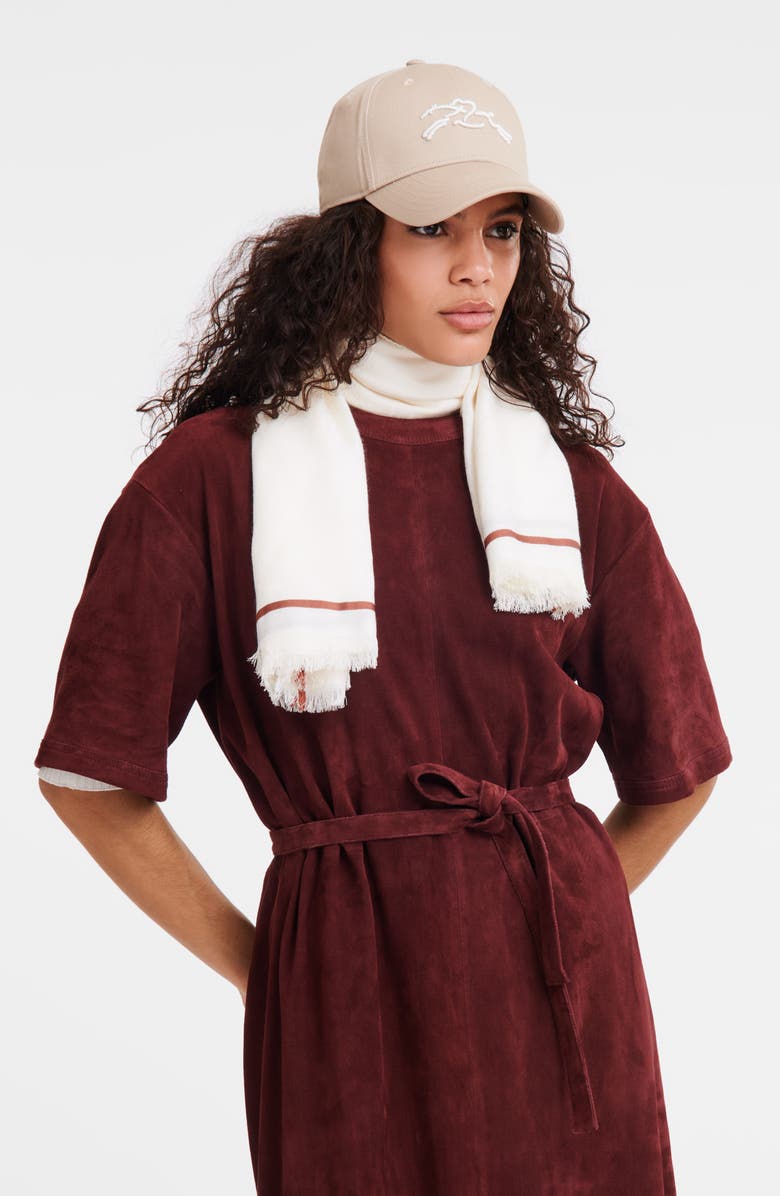 Longchamp Medallion Square Scarf, Alternate, color, Ivory