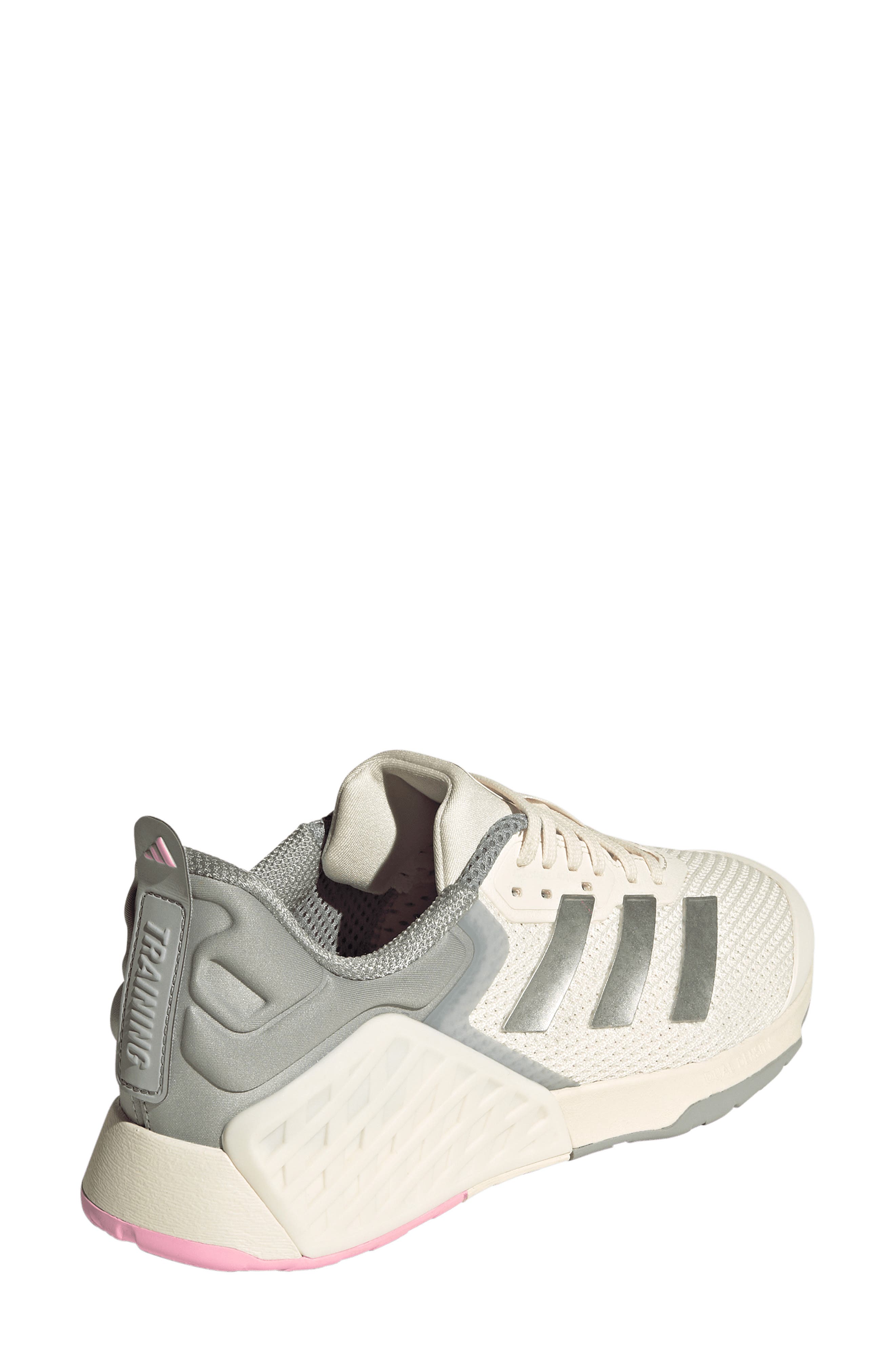 adidas Dropset 3 Training Shoe, Alternate, color, White/ Matte Silver/ True Pink