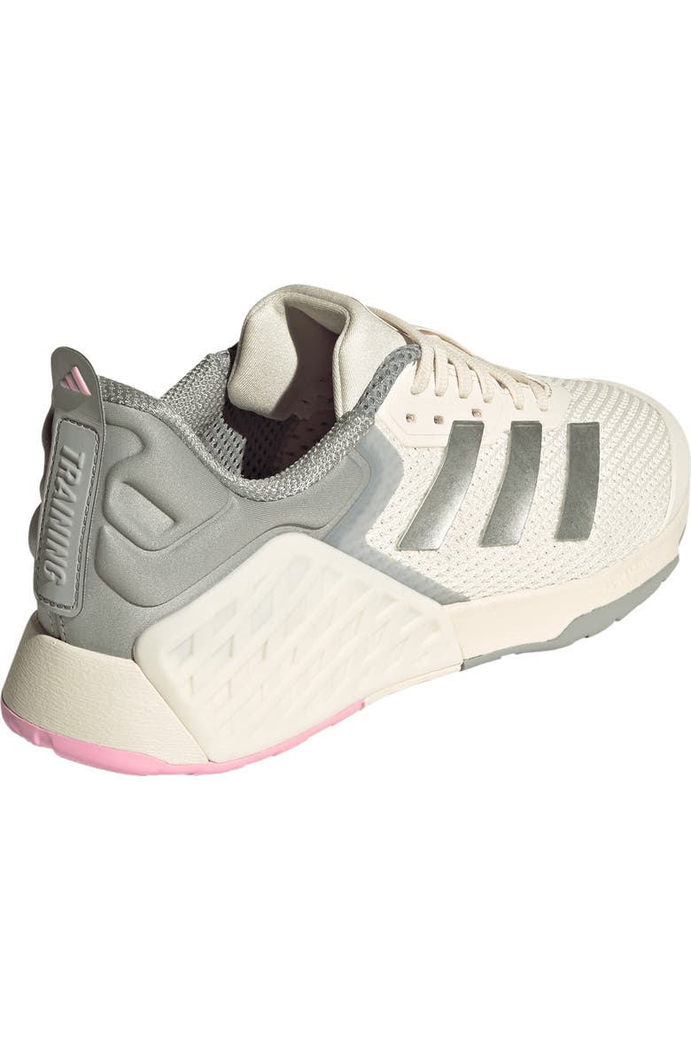 adidas Dropset 3 Training Shoe, Alternate, color, White/ Matte Silver/ True Pink