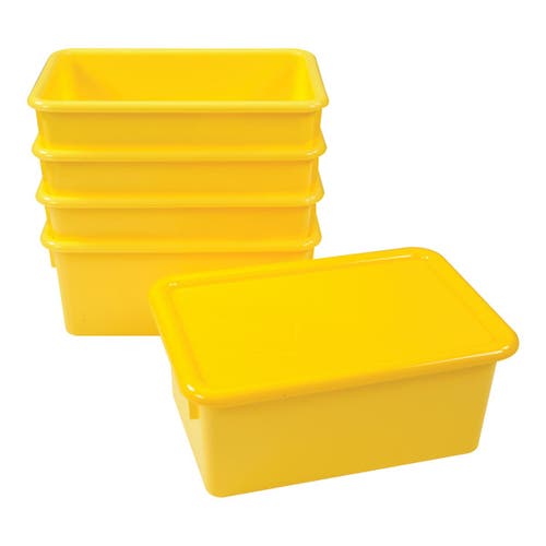 Kaplan Early Learning Company Storage Bins With Lids In Yellow