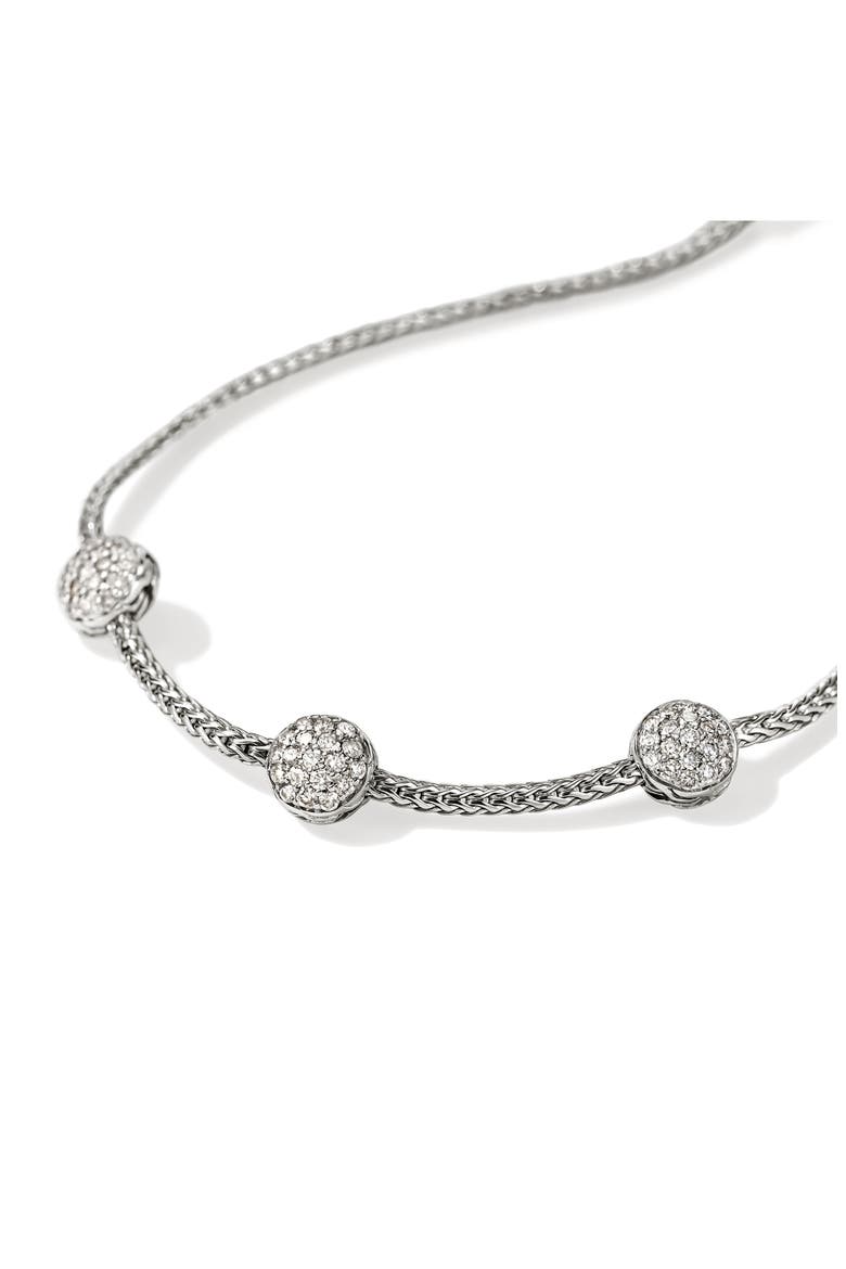 Essentials Diamond Pav9 Station Bracelet, Alternate, color, SILVER