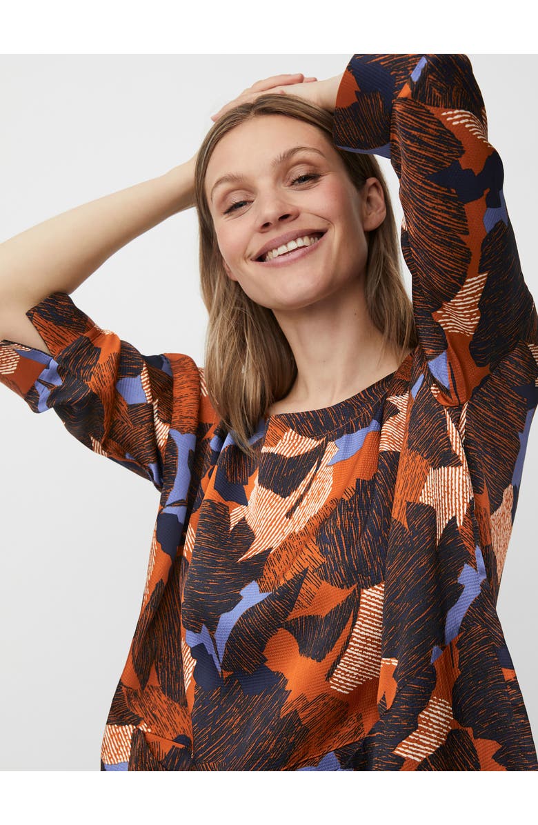 Masai Copenhagen MaBramila 3/4 Sleeve Round Neck Blouse, Alternate, color, Autumnal
