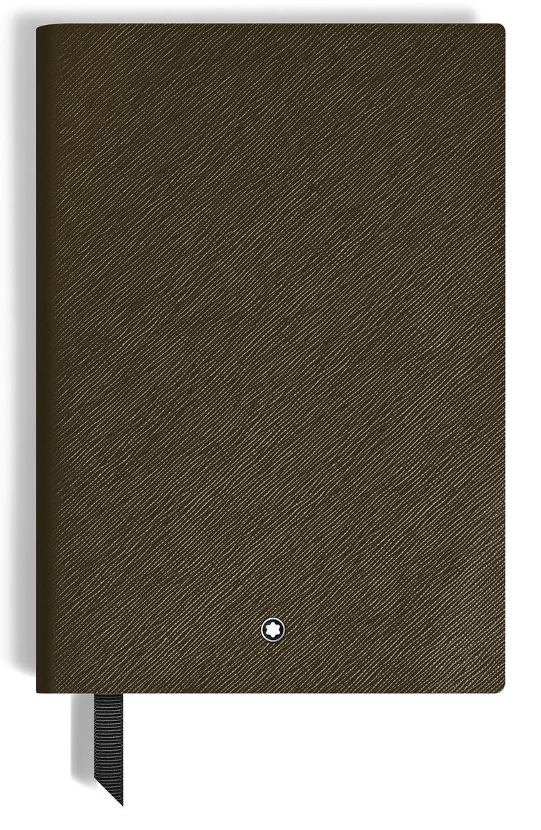 Montblanc Medium Lined Leather Notebook, Main, color, 