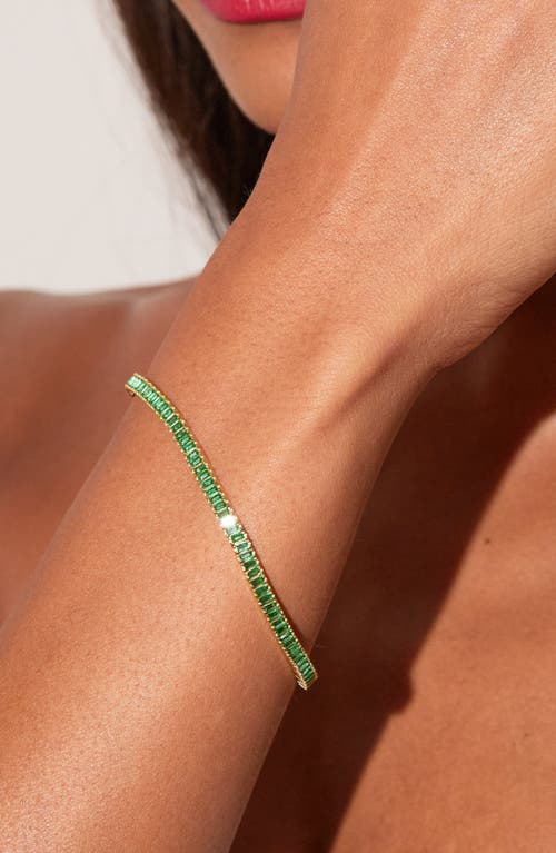 Aurate New York Lab Grown Emerald Baguette Tennis Bracelet In Green