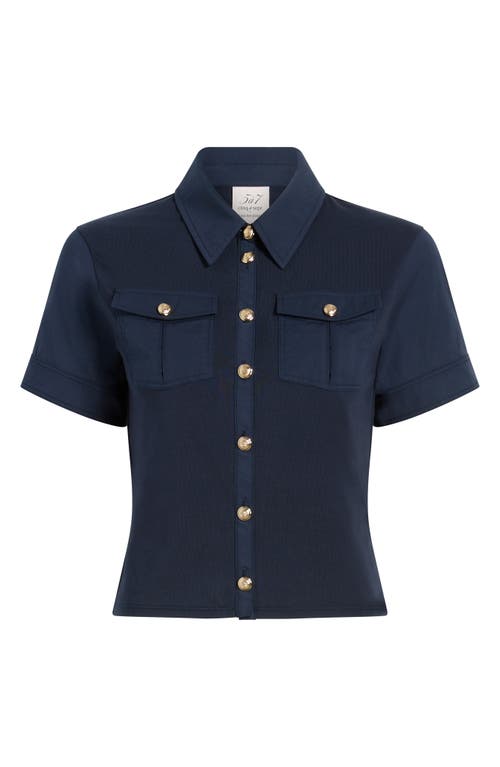 Cinq À Sept Tiana Short Sleeve Shirt In Blue