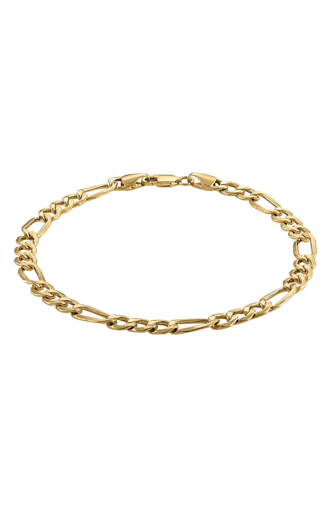 FZN 14K Gold Figaro Chain Bracelet