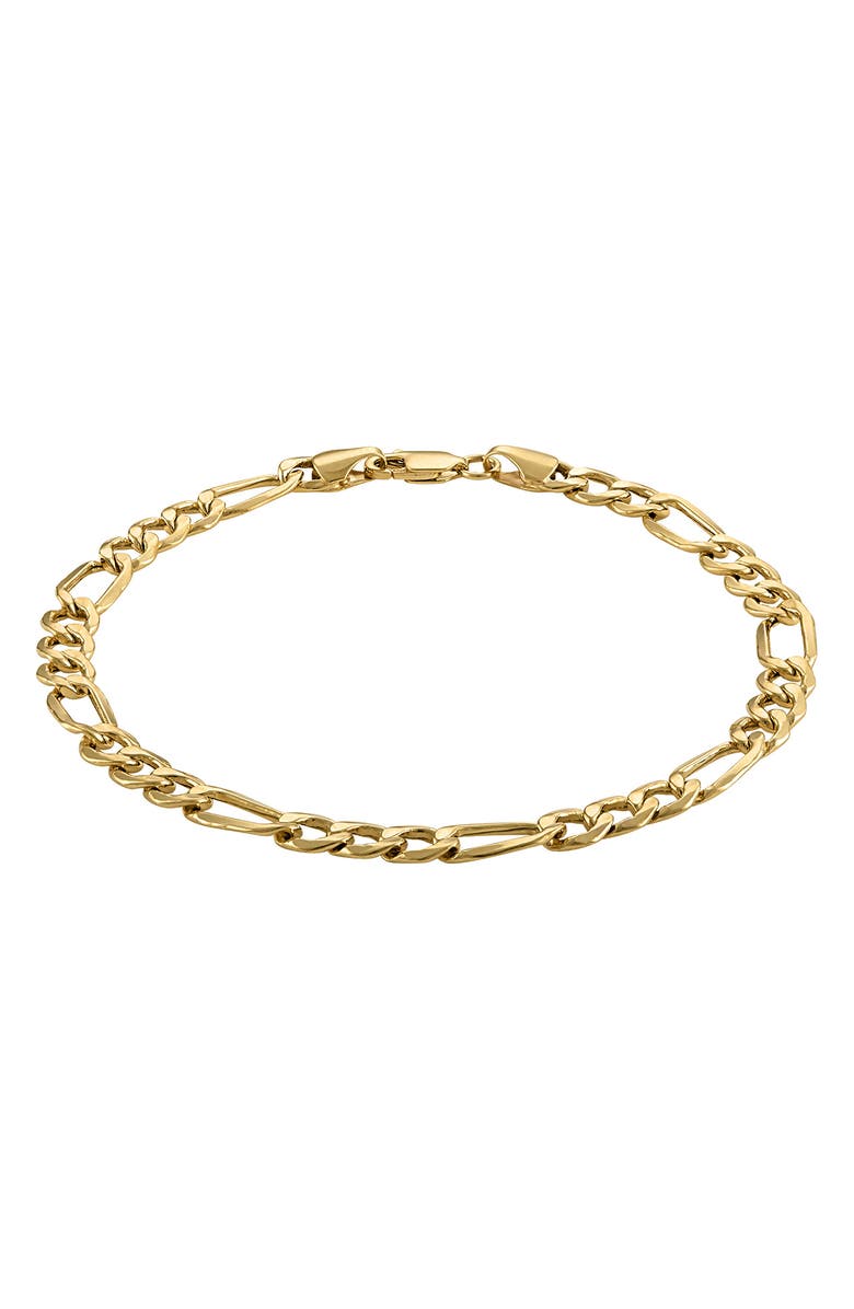 FZN Figaro Chain Bracelet, Main, color, Yellow Gold