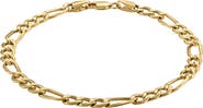 FZN 14K Gold Figaro Chain Bracelet