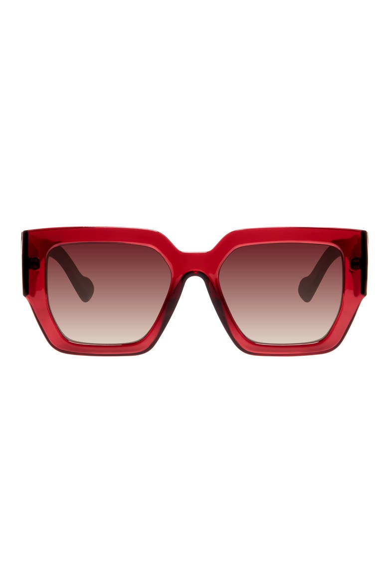 55mm Square Sunglasses, Main, color, BURGUNDY CRYSTAL