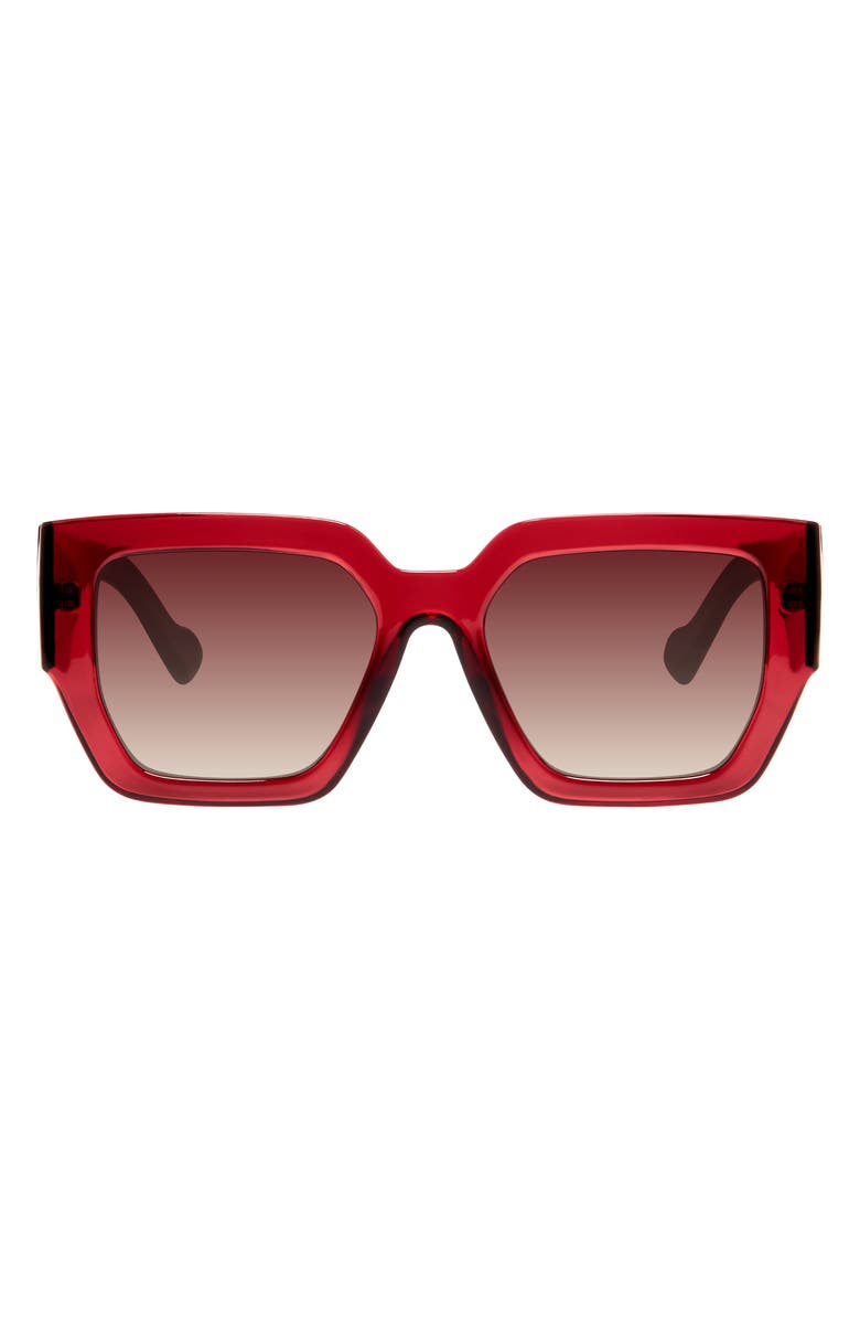 Kurt Geiger London 55mm Square Sunglasses, Main, color, Burgundy Crystal