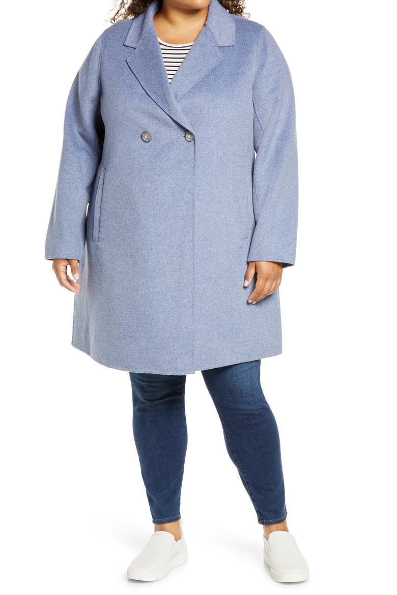 Notch Collar Coat, Alternate, color, BLUE HEATHER