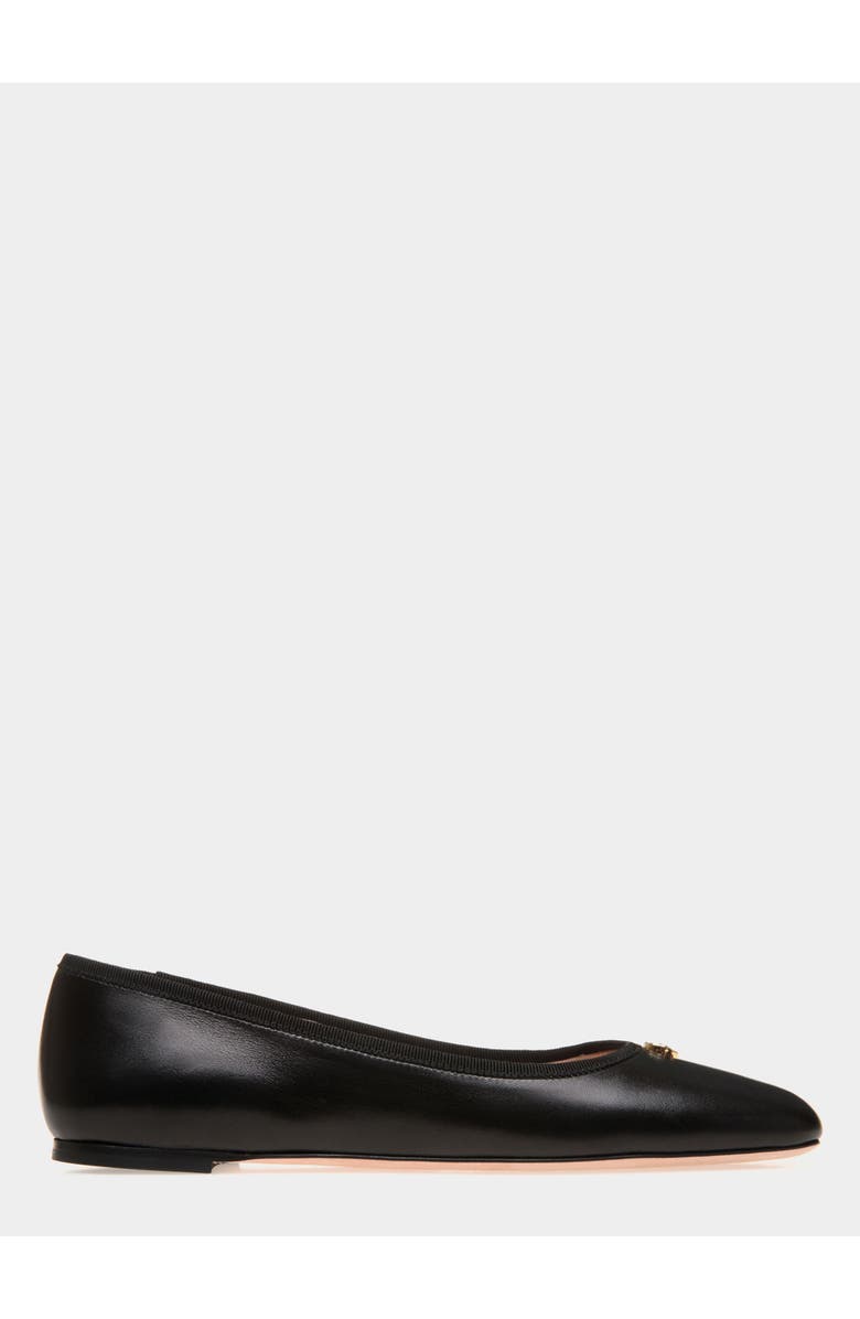 Bally rina Flat In Nappa Leather Lined in Goat Leather, Main, color, Black