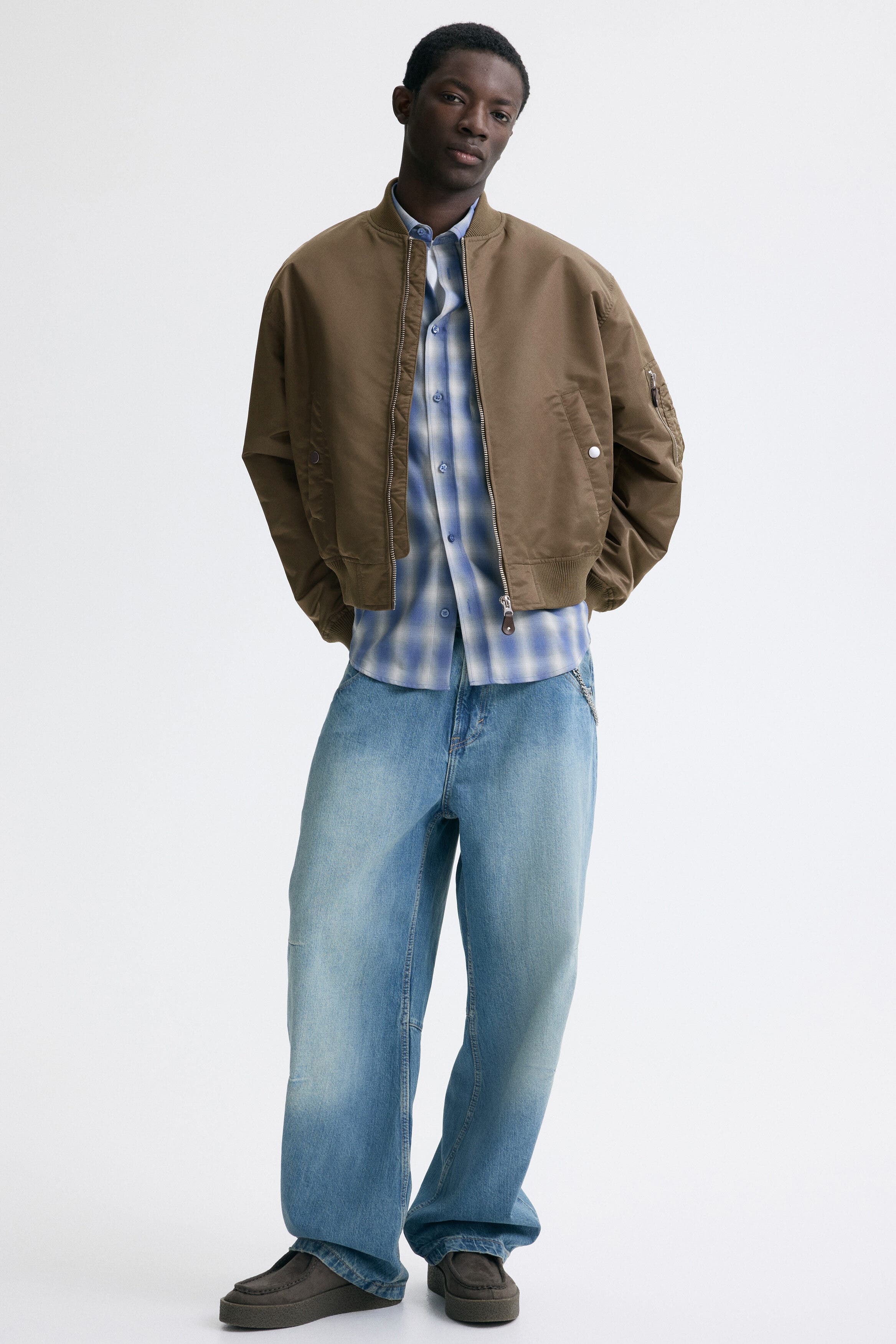 Padded Nylon Bomber Jacket - image 5