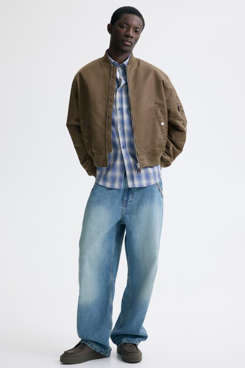 Padded Nylon Bomber Jacket