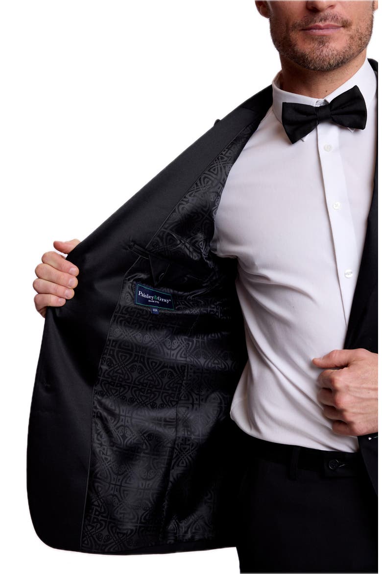Kyle Peak Lapel Stretch Tuxedo Jacket, Alternate, color, NEW BLACK