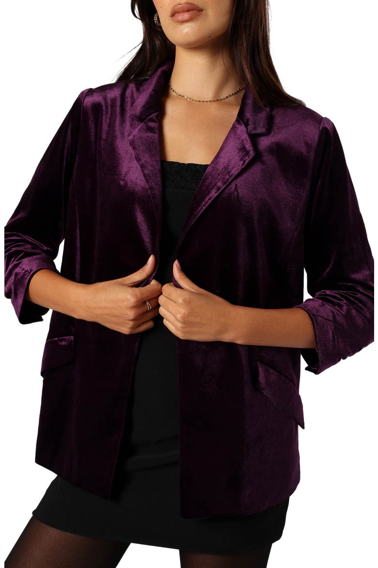 Vera Velvet Blazer, Alternate, color, PLUM