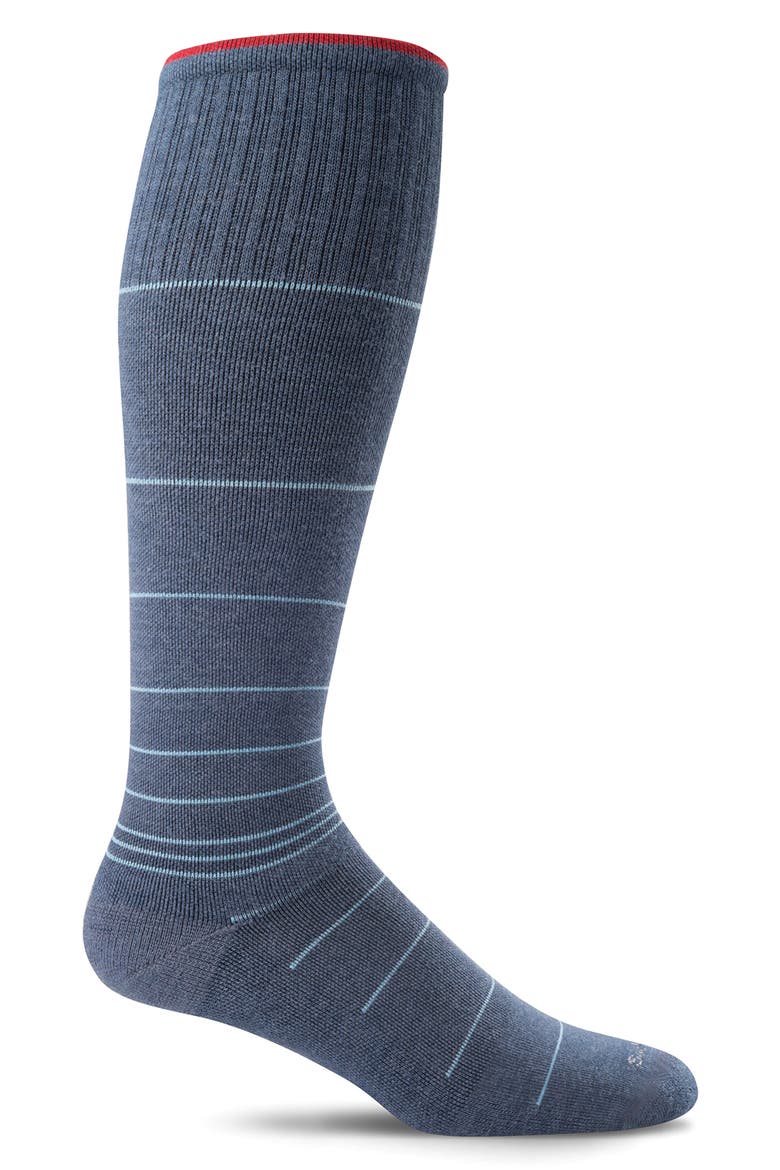 Circulator Compression Socks, Main, color, DENIM