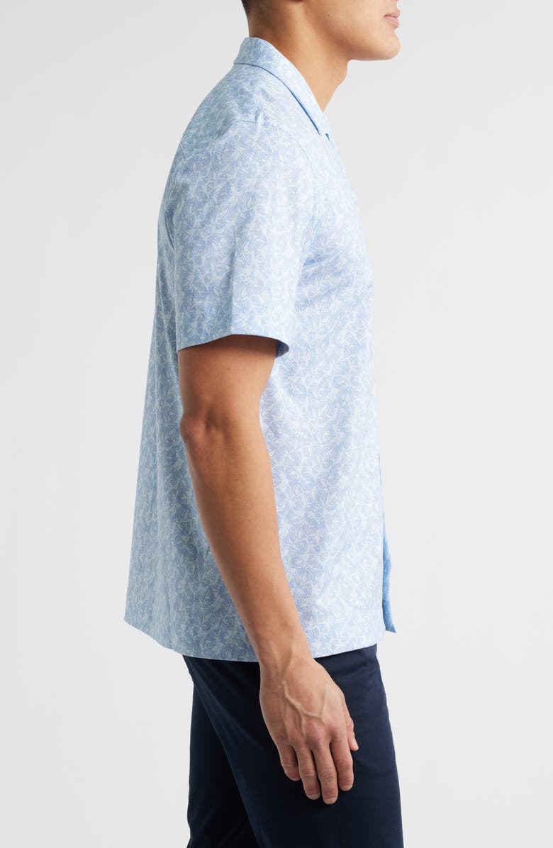 Bugatchi Cole OoohCotton<sup>®</sup> Floral Camp Shirt, Alternate, color, Air Blue