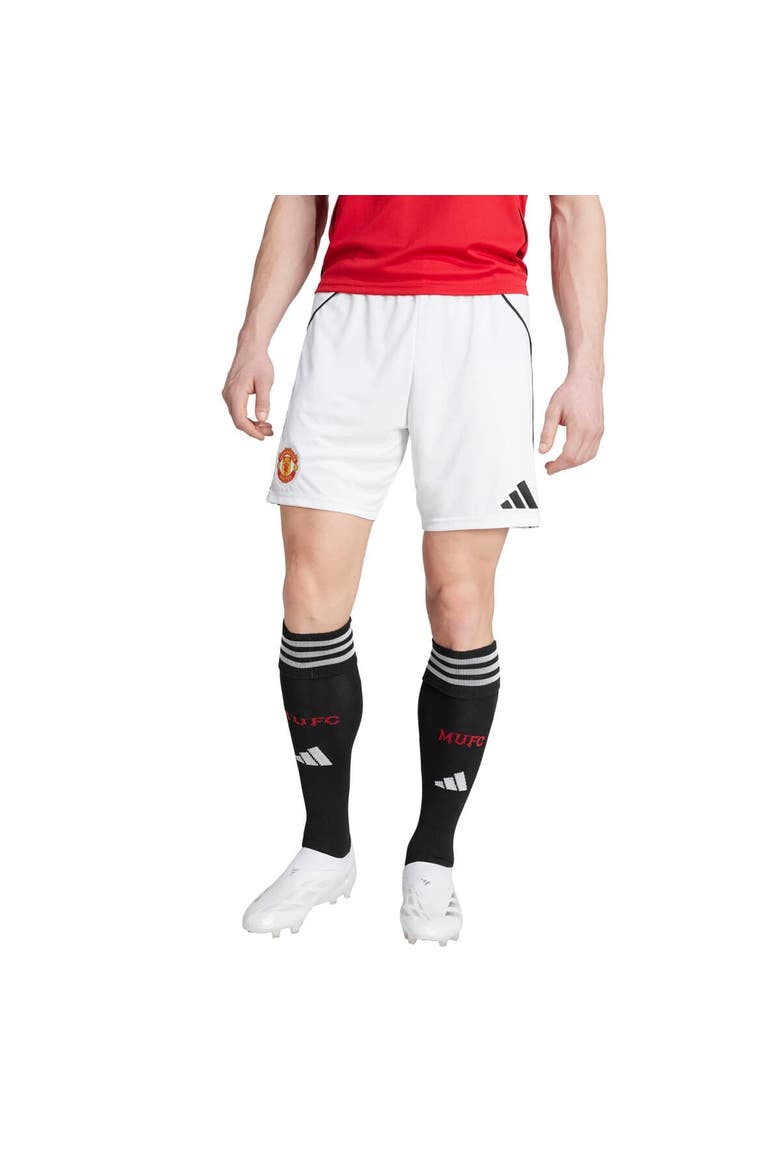 Men's adidas  White Manchester United 2025/26 Home AEROREADY Replica Shorts, Main, color, White