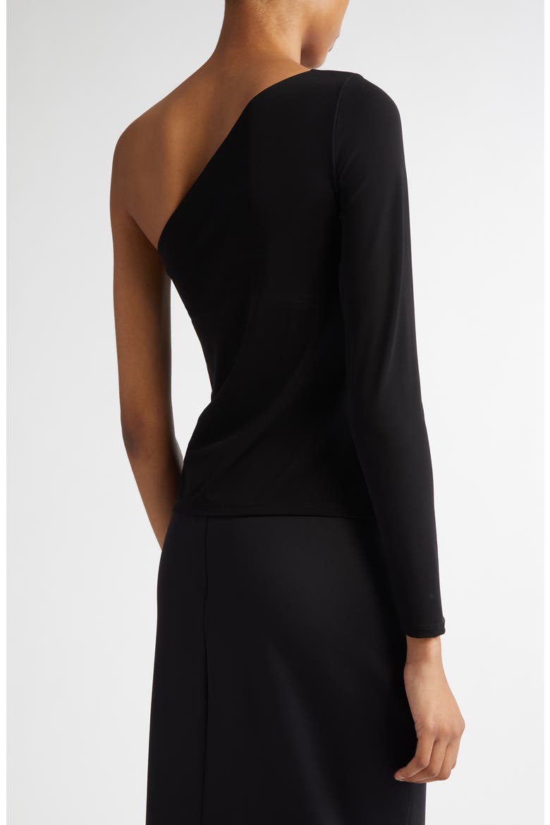 Spluga One-Shoulder Jersey Top, Alternate, color, BLACK