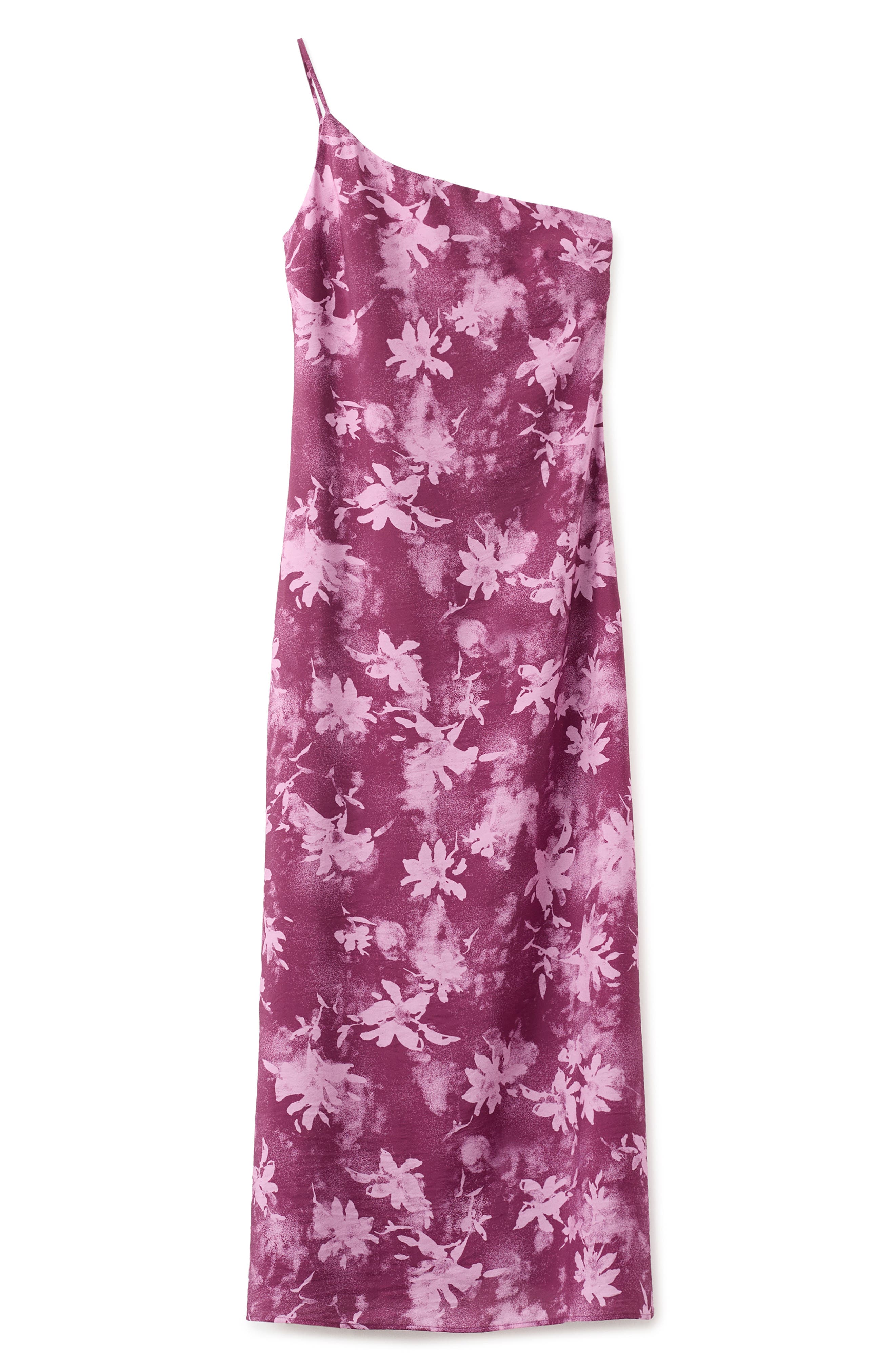 Floral One-Shoulder Column Gown