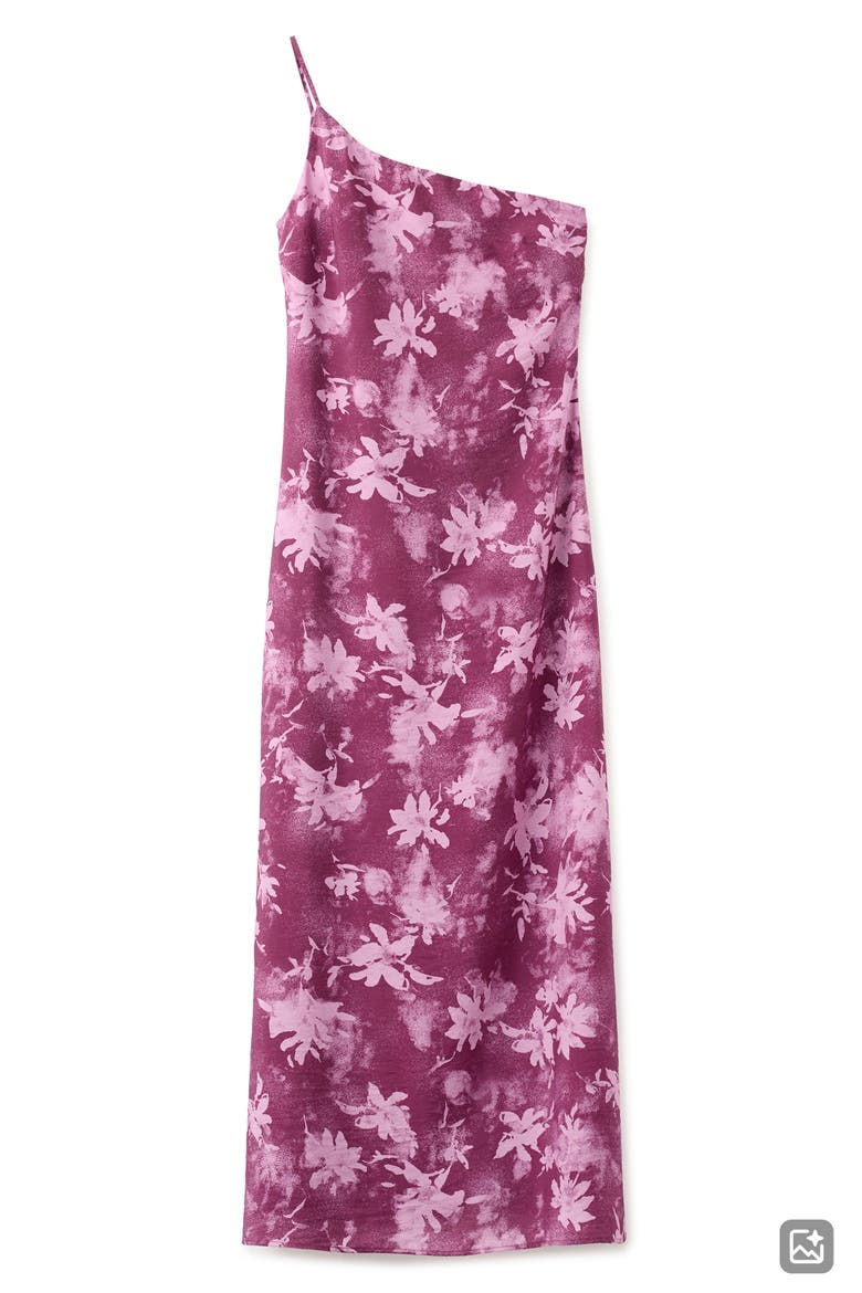 Floral One-Shoulder Column Gown, Main, color, PINK