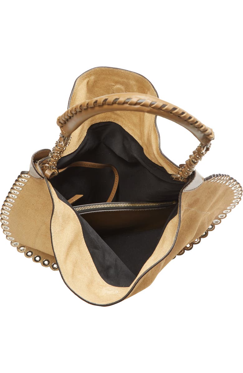 Isabel Marant Oskan Soft Suede Hobo Bag, Alternate, color, Sand