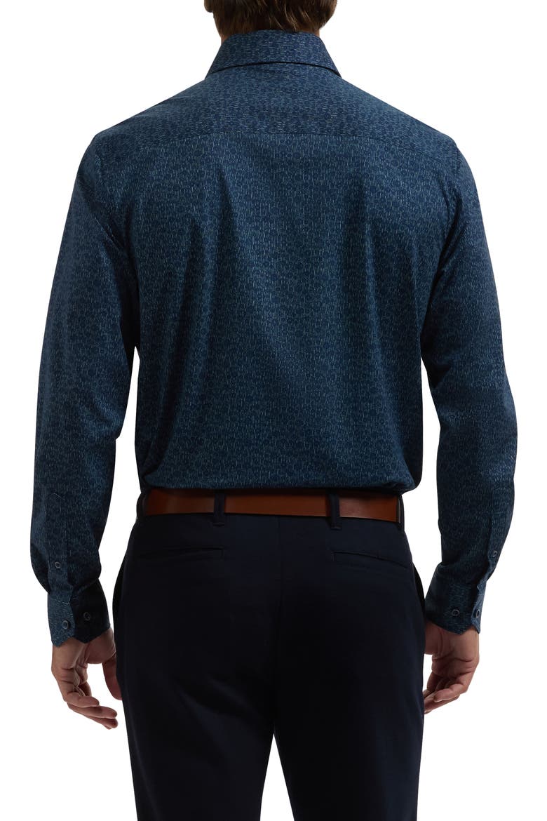 Devon OoohCotton® Print Button-Up Shirt, Alternate, color, NAVY