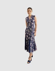 HOBBS LONDON Quin Sleeveless V-Neck Embroidered Dress