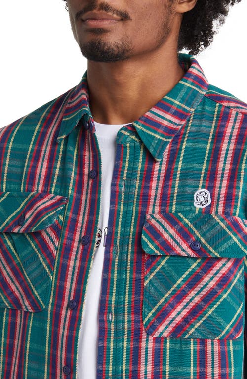 Billionaire Boys Club New World Plaid Graphic Button-up Shirt In Gray