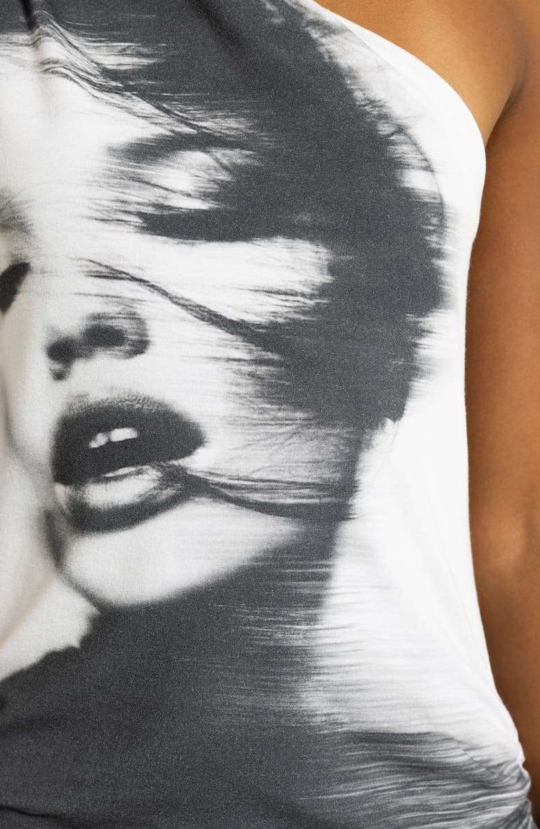 JADED LONDON After Dark One-Shoulder Knit Minidress, Alternate, color, Grey