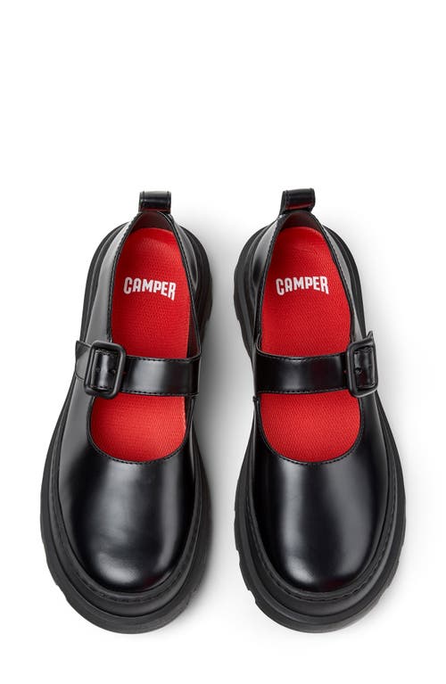 Camper Buckle-strap Leather Loafers In Black