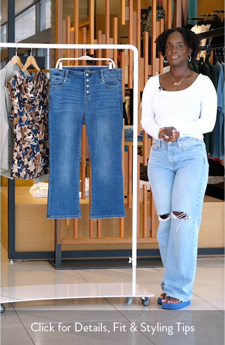 Gia Glider Exposed Button Crop Flare Jeans, sales video thumbnail