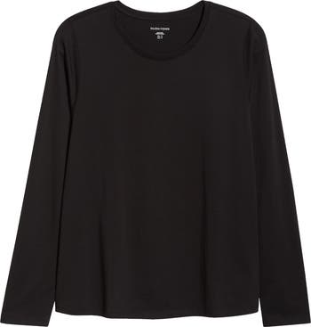 Eileen Fisher Long Sleeve Organic Cotton Jersey Top Nordstrom