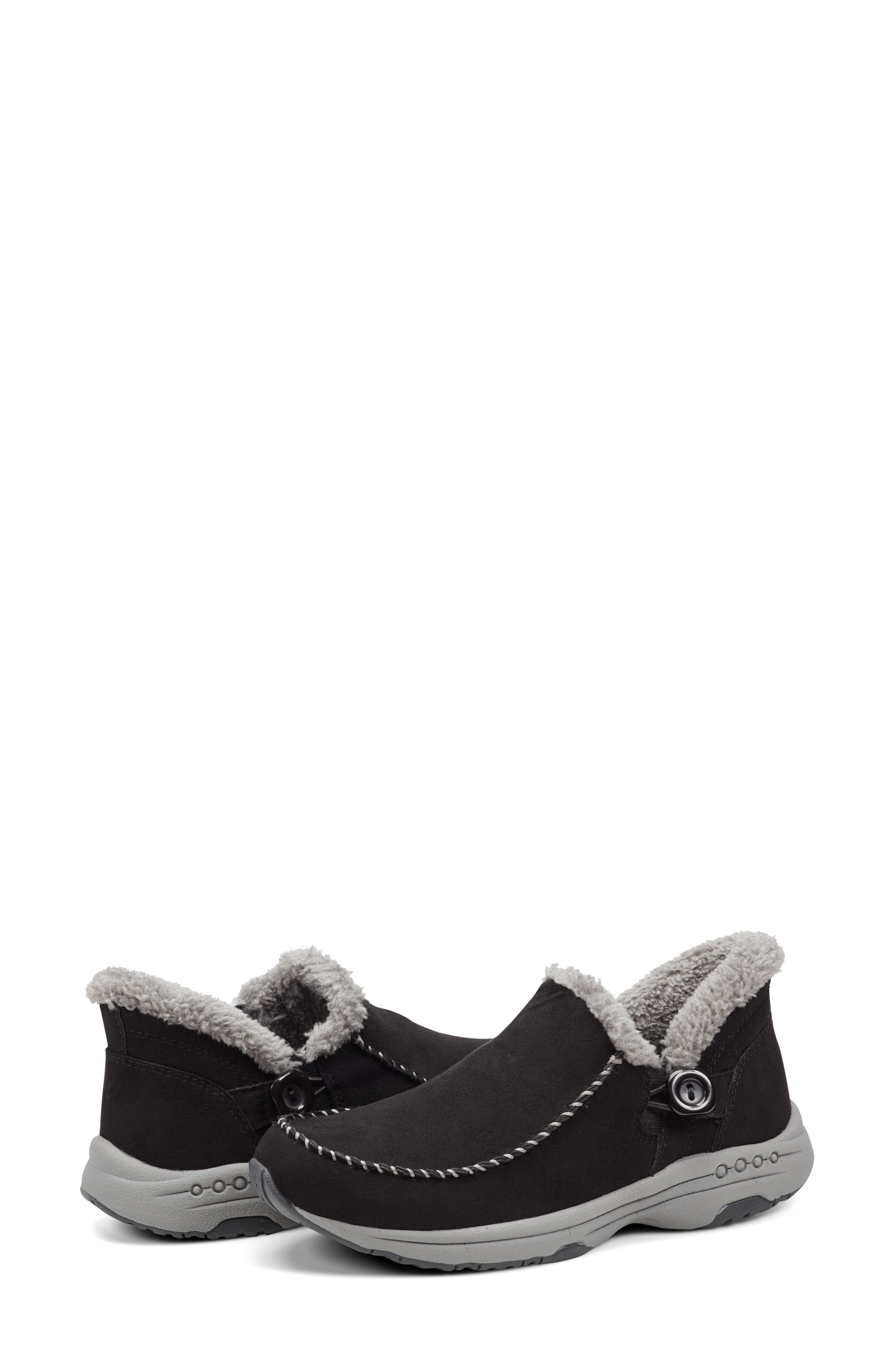 Easy Spirit Turner Faux Fur Lined Bootie, Alternate, color, Blk01