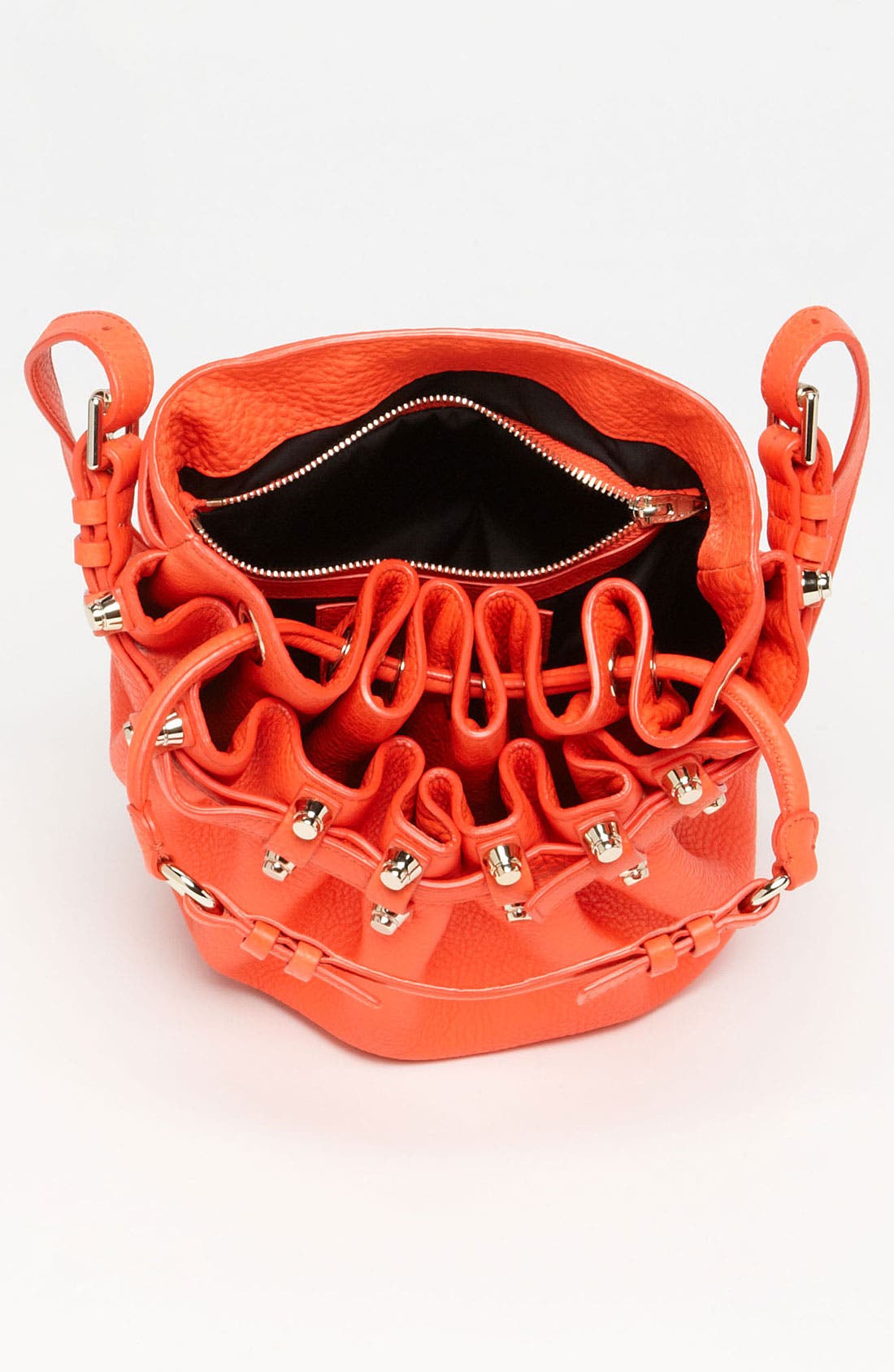 'Diego - Pale Gold' Leather Bucket Bag, Alternate, color, TANG/ PALE GOLD