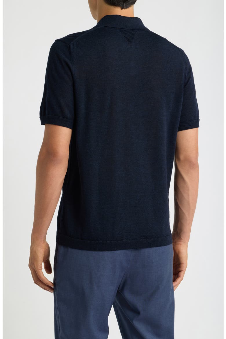 Wool Johnny Collar Polo, Alternate, color, NAVY