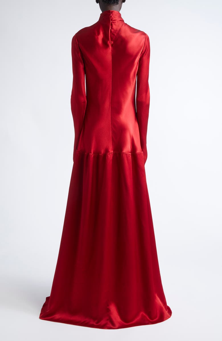 FFORME Mila Bias Cut Long Sleeve Gown, Alternate, color, Bright Red