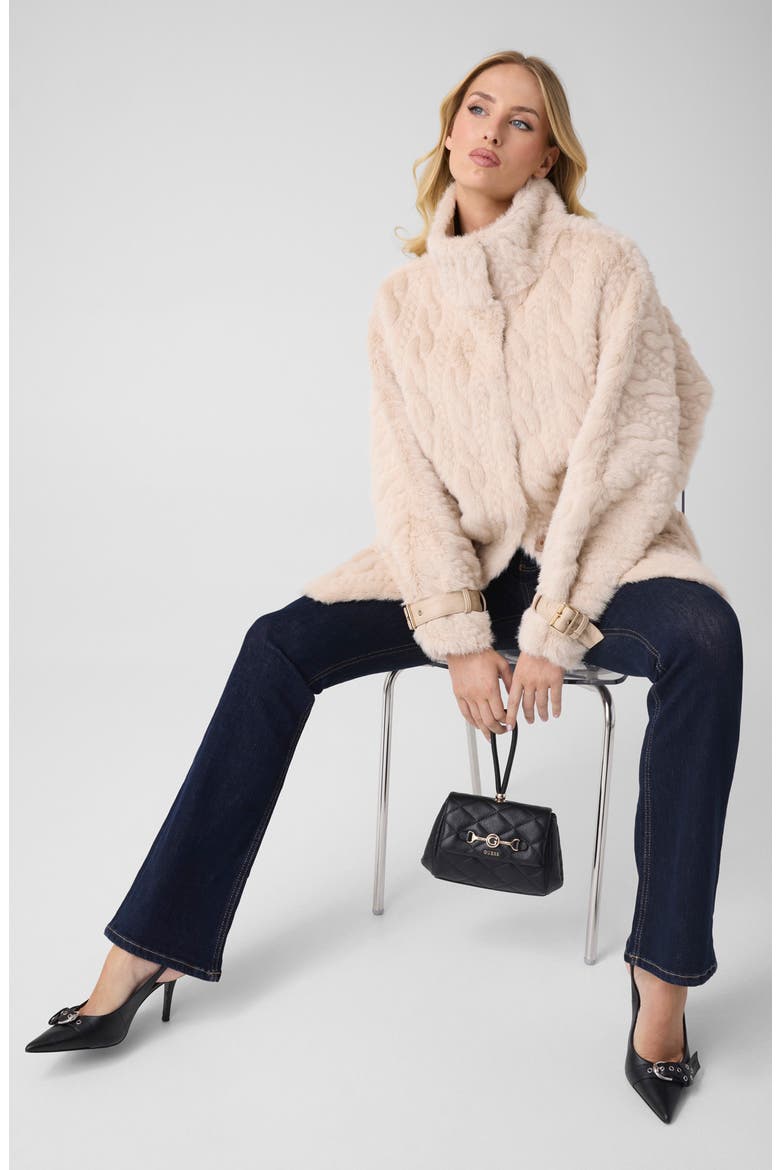 Laura Braided Faux Fur Long Coat, Alternate, color, G1I6-MEDIU
